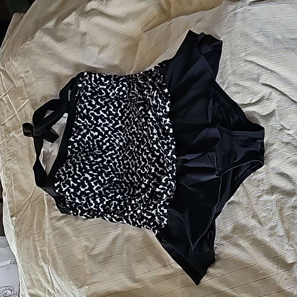 Black and white swimsuit